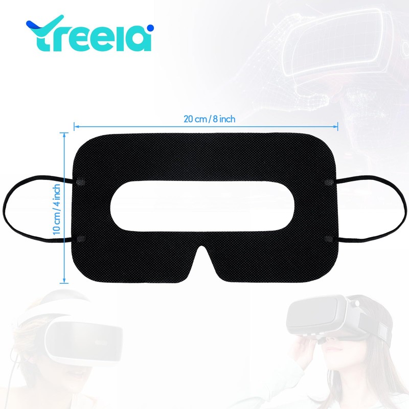 Treela 200 Pcs Disposable VR Face Mask Breathable Cover for