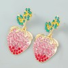 Strawberry Earrings, Strawberry Fruit Dangle Earrings for Women, Bohemian Beaded