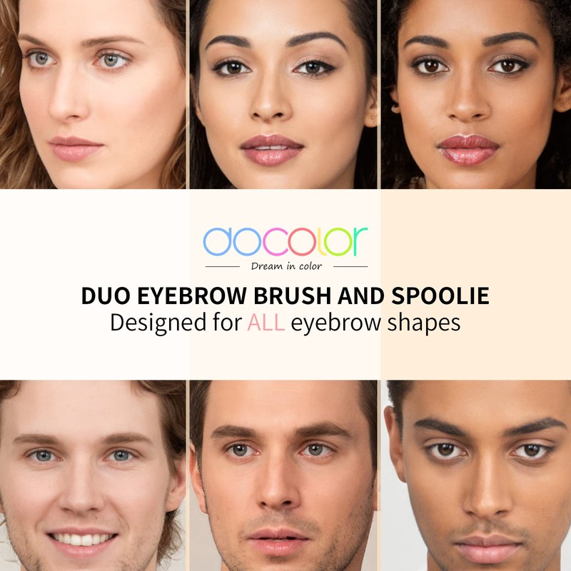 Docolor Eyebrow Brush Duo Eyebrow Spoolie 1Pcs Professional Angled Eye