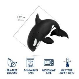 Fred STEEP DIVE - Infusor de té Orca - Colador de té de silicona de hojas sueltas - Apto para microondas y lavaplatos