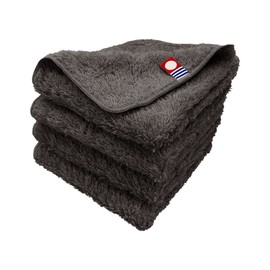 Imabari Towel, Earth Color, Handkerchief Towel, 7.9 x 7.9 inches (20 x 20 cm), Highly Absorbent, Quick Drying, Gentle, Gift, Soft, Fluffy, Charcoal, Set of 4