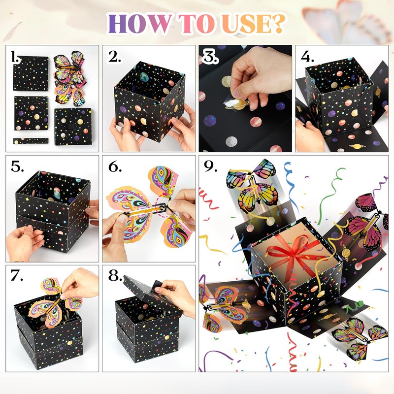 Surprise Box, Gift Box, Flying Butterfly Explosion Gift Box, Box