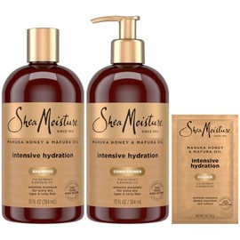 SHEA MOISTURE Juego de champú y acondicionador de karité humectante, hidratación intensiva de miel y yogur para hidratar  reponer en seco, vitamina C