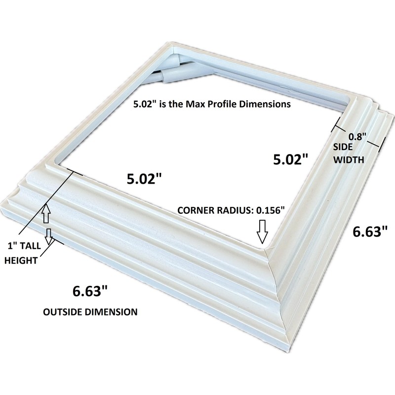 Vinyl PVC 5" x 5" Post Two-Piece Base Trim Skirt