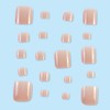 24Pcs Nude Press on Toe Nails Short Fake Toenails with