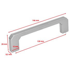 STOLMET ZnAl Cabinet Handles 128 mm Shiny Chrome Campana Pack of 4