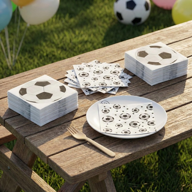 YTAXYZWR Servizi da Tavola a Tema Calcio - 40 Pezzi,