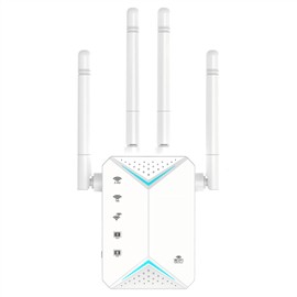 WiFi Extender Signal Booster,WiFi Extender, 5G WiFi Booster with 1200Mbps Dual Band(Up to 12880sq. ft for 108+ Devices), WiFi Repeater with 4 Antennas 360° Coverage, WPS 1-Tap Setup & Ethernet Port