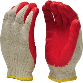 Generic 300 Pairs Red Palm Latex Dipped Work Gloves - Cotton Polyester Shell Safety Protection Gloves - Nitrile Coated - Made in Korea
