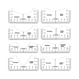 LOZTBUE 8 Pieces T-Shirt Cutting Ruler Set, T-Shirt Cutting Tool, T-Shirt Cutting Ruler, T-Shirt Centering Tool, T-Shirt Cutting Ruler Guide, Transparent
