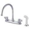Kingston KB772 Two-Handle 8" Centerset Kitchen Faucet, Polished Chrome