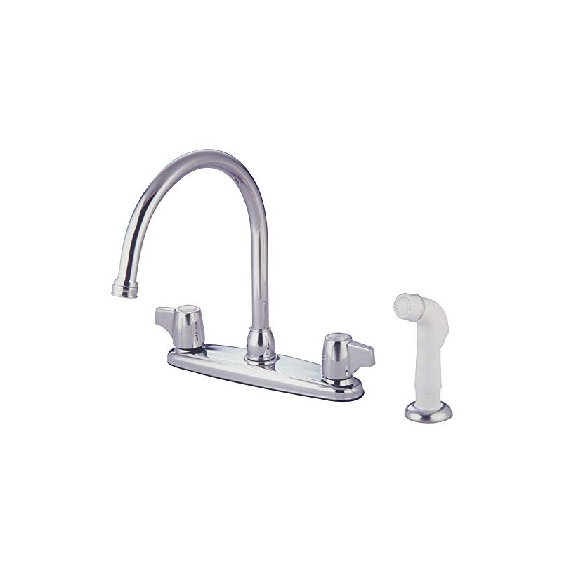 Kingston KB772 Two-Handle 8" Centerset Kitchen Faucet, Polished Chrome