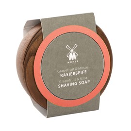 MÜHLE Shaving Soap Set - Wooden Bowl with Shaving Soap - Grapefruit & Mint for All Skin Types - Fruity & Invigorating - 65 g