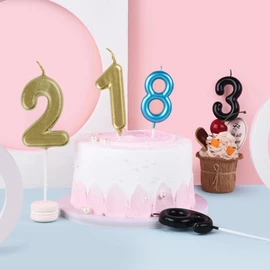 Elegant Mini Metallic Gold Number "2" Pick Birthday Candle - Dazzling & Unique Design - Perfect Celebration Accent for Milestone Moments