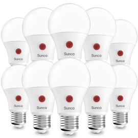 Sunco 10 Pack Dusk to Dawn LED Outdoor Light Bulb A19, Photocell Automatic for Exterior Lighting, 800 LM, 9W (60W Eqv.), 5000K Daylight, Auto On/Off Sensor, IP65 Rated UL