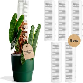 THICCLY V3 Large GrowPole - Front Opening, Stackable Plastic Moss Poles for Climbing Plants, Monstera Plant Support-Plant Climbing Pole, DIY Plant Support, Works for Philodendron & Anthuriums - 5 Pcs