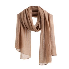 Cotton Feel Scarf Shawl Wrap Soft Lightweight Scarves And Wraps For Men And Women (Light Brown)