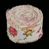 Boho Floral Wired Ribbon, 10m Printed Rose Flower Hessian Jute
