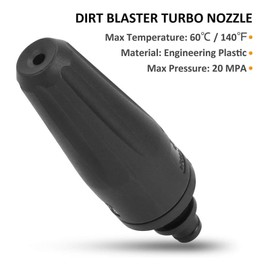 Nozzle, Turbo Nozzle Suitable for Pressure Washers, Cleaning Nozzle, Accessories, Suitable for Round Calibres with a Diameter of 9 cm Mainstream Pressure Washers, such as K2-K7 (Black)