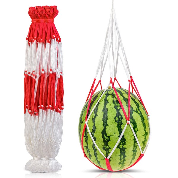 20 Pack Melon Hammocks Cradles, Melon Hammock for Trellis Heavy Duty Watermelon Nets, Pumpkin Support Hanging Bags for Growing Cantaloupes Honeydew in Vertical Garden (Red & White)
