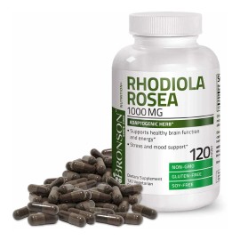 Rhodiola Rosea 1000mg (120 Cápsulas) Bronson Sabor Sin Sabor