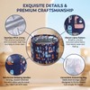 Navy Blue Collapsible Print Foot Soak Tub 15L Travel Feet
