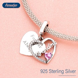 Amuefer Sterling Silver Family Charms for Bracelets for Bracelet Mother Daughter Kangaroo Mom Family Tree Friends Forever Sister Pendant for Birthday Christmas Jewellery Gifts for Women, Sterling