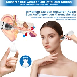 Aohcae Earwax Remover Sucker, 360 Degree Ear Suction Earwax Remover, Ear Cleaning Kit for Children, Pets and Adults