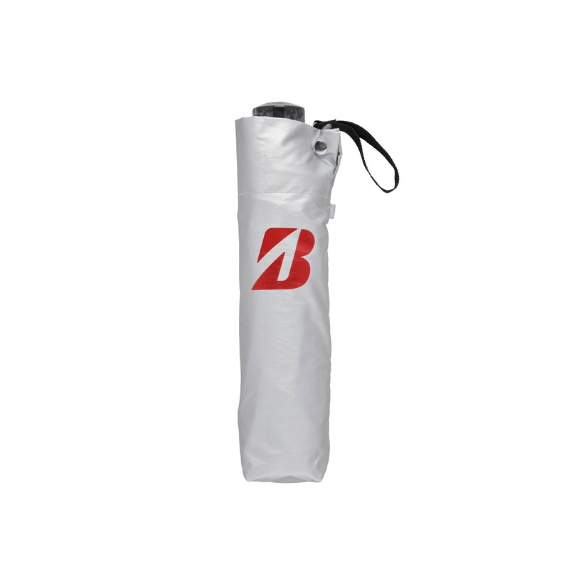 Bridgestone UM2403SR Folding Silver Umbrella, Silver/Red, 2024 Model