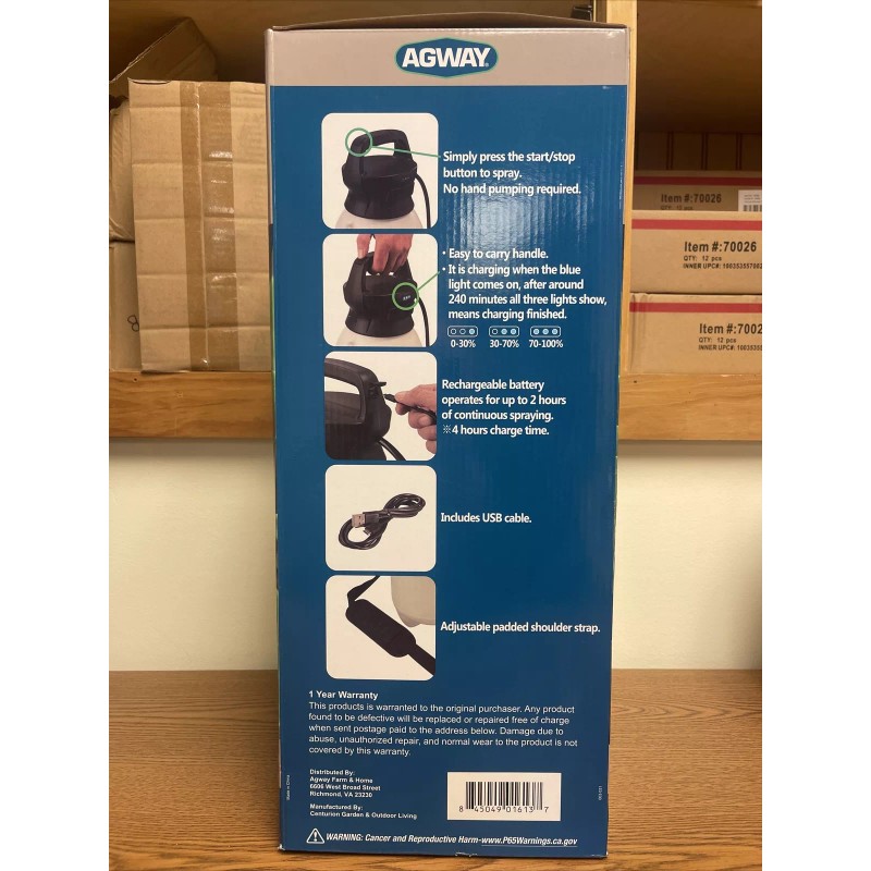 Agway 2 Gallon Lithium Battery Powered Sprayer MFG by Centurion