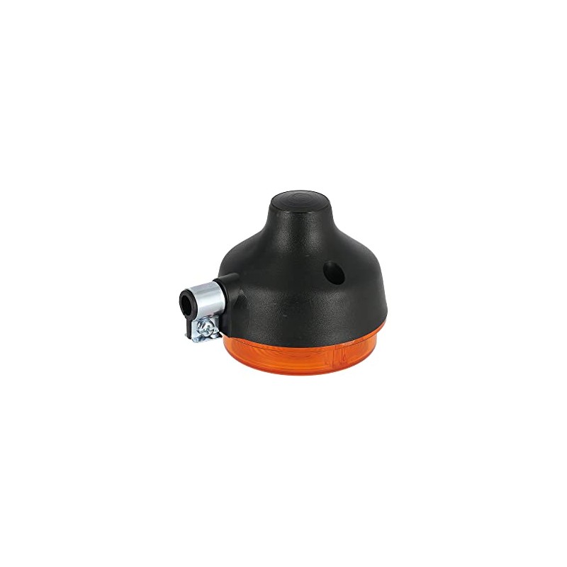 Rear Indicator Round in Black with Orange Lens - for