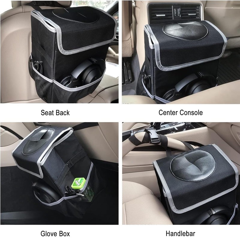 AIMALL Hanging Car Storage Box, Multifunctional Foldable Car Trash Can