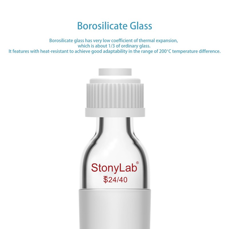 StonyLab Glass Thermometer Adapter, Inlet Thermometer Adapter with 24/40 Inner