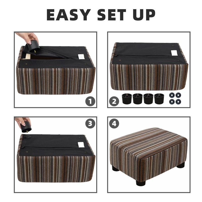 CAROLMADE Small Foot Stool Ottoman Footstool with Legs Under Desk