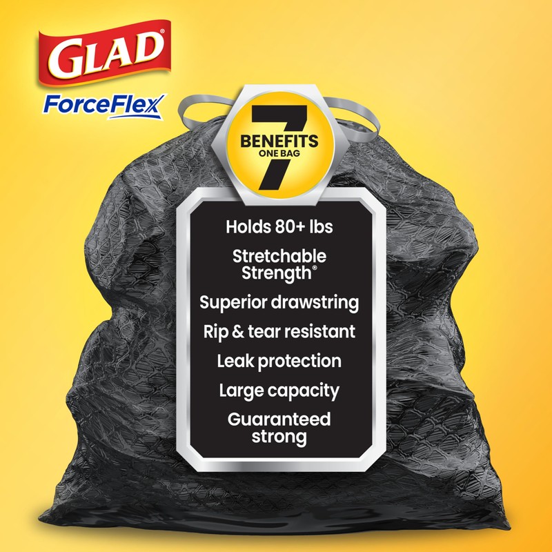 Glad Large 30 Gallon Trash Bags, Pine-Sol Heavy Duty Garbage