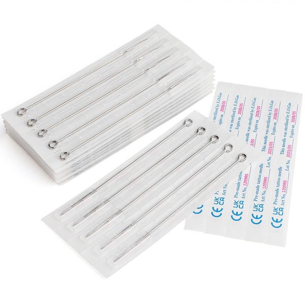 Stigma Pack of 50 Sterile Tattoo Needles Disposable Needles Including 3RL 5RL 7RL 9RL 1RL for Hand Poke and Stick Spool Machine (50-A)