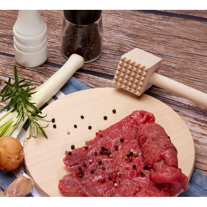 EVERYJOY Wooden Meat Tenderiser (Brown, 7 cm/Wood)