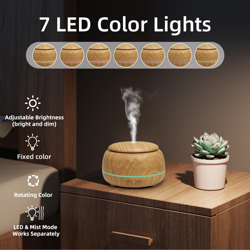 SPLITSKY 300ML Essential Oil Diffuser with Remote and 4 Timer