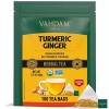 Vahdam Turmeric Ginger Herbal Tea 100 Count Caffeine Free Biodegradable