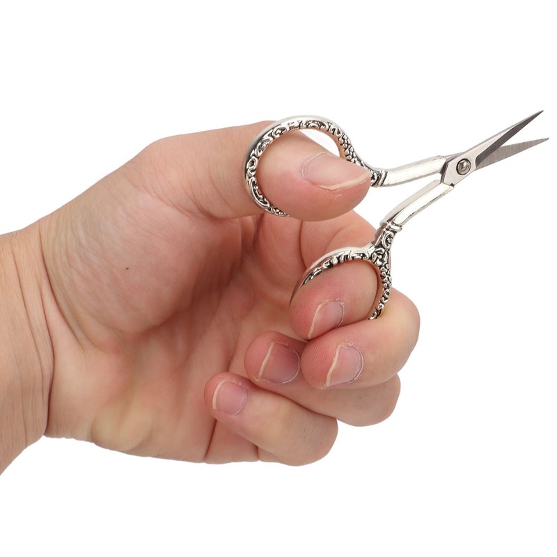 Sewing Scissors Vintage Chain Silver Bauhinia Stainless Steel Pointed Small