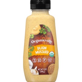 Organicville Dijon Mustard - Mustard Dijon Organic, Dijion Mustard, Vegan, Gluten Free, Paleo, Whole 30, USDA Organic, Non-GMO, Keto Mustard, Dijon Mustard Gluten Free - 12 Oz