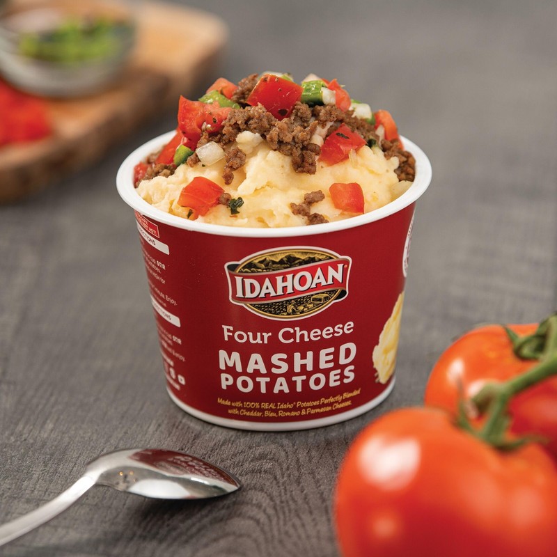 Idahoan Four Cheese Instant Mashed Potatoes 1.5 oz Cup, (24