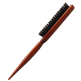 Teasing Hair Brush - 1Pack Back Combing Brush - Back Hair Brush - Boar Bristle Hair Brush with Tail Handle, Professional Teasing Hair Brush, for Wet Curly Hair or Damaged Hair Reducing Hair Breakage