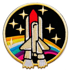 Spaceship Space Shuttle Embroidered Iron on Patch Applique Astronaut Patch for Apparel and Bags