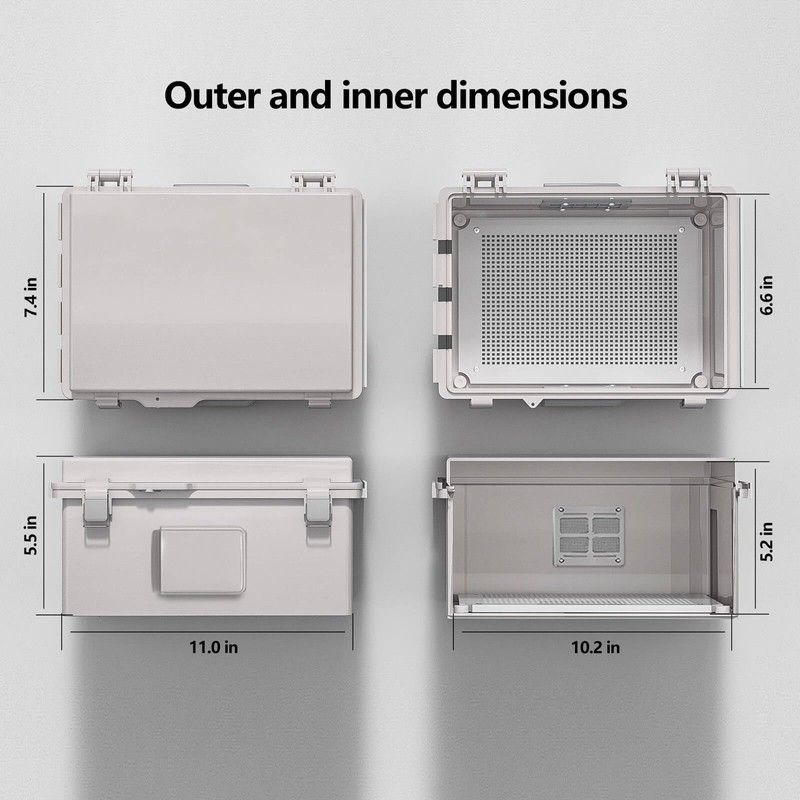 ANIMACYN Electrical Junction Box, Ventilated Design, Cable Grommets, Indoor/Outdoor Use