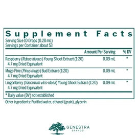 Genestra Brands Meno-gen | Raspberry, Mugo Pine, and Lingonberry Herbal Supplement | 0.5 fl. oz.