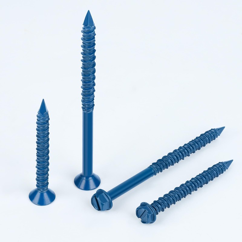 Etauwe 1/4" x 6" Blue Hex Head Concrete Screw Anchor