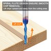 HARFINGTON Spiral Router Bit, 1/8" Cut Dia. Up Cut 2-Flute