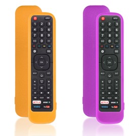 CHUNGHOP Protective Silicone Remote Case for Hisense EN2A27 ERF2K60H EN2H27B EN2H27HS EN2H27D ER-31607R ER-22655HS Cover Kids-Friendly Anti-Slip Shockproof Anti-Lost Washable(Purple+Orange)