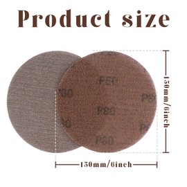 Kcmell 150mm Mesh Sanding Discs 80 Grit, 20Pcs 6 Inch Hook and Loop Sanding Pads, Dust Free Sanding Disc Anti-Clogging Grinding Polishing Sandpaper for Car Floor Wood Furniture
